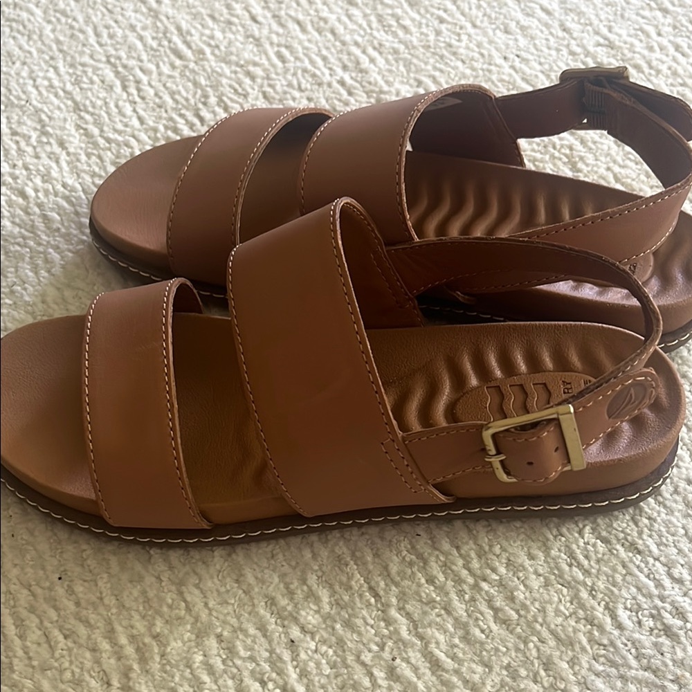 Brown Sperry "Waveside" Backstrap Sandals Size 6.5